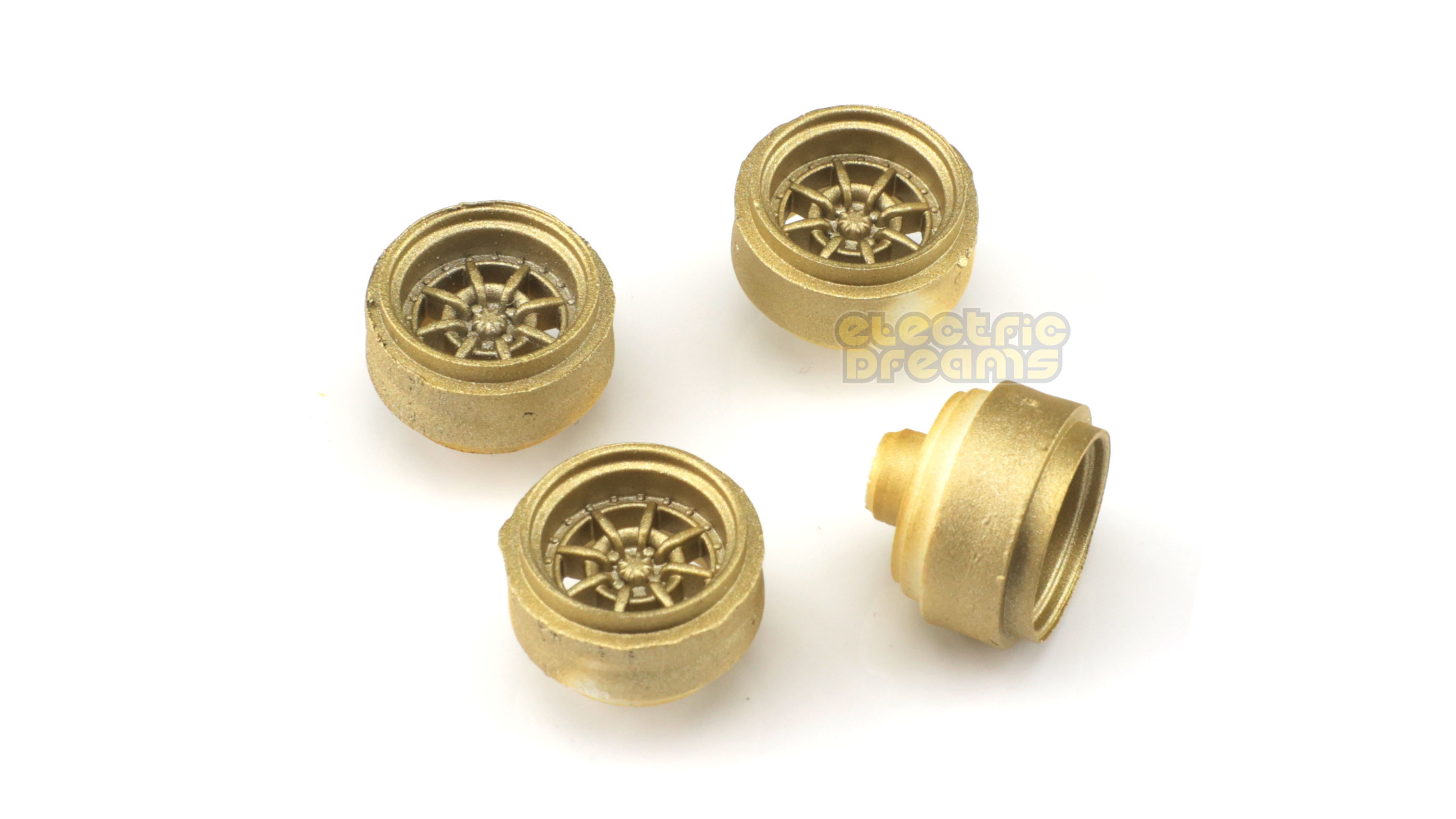 Team Slot 59036 - Pack of 4 Wheels - Braid Series 1R Gold Rears